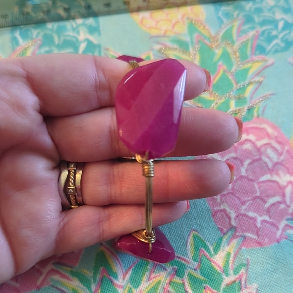 Pink Gemstone Bourbon And Bowties Bracelet - Picture 1 of 5